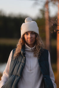 Kajo Beanie POM Birch White - VAI - KOBeanies