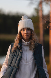 Kajo Beanie POM Birch White - VAI - KOBeanies