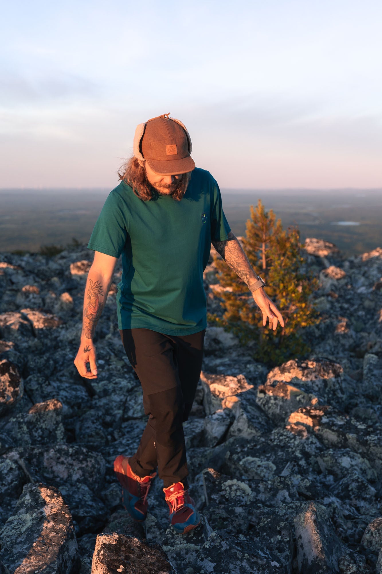 Organic Cotton 10 Years on the Road Men's T - shirt, Deep Teal - VAI - KOShirts & Tops