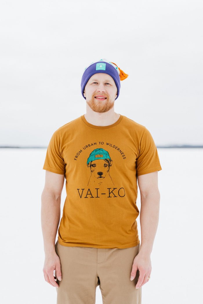 Organic Cotton Boss Dog Men's T - shirt, Caramel Brown - VAI - KOShirts & Tops